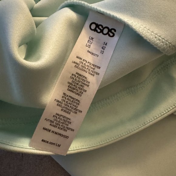 ASOS Mint Green Mini Dress with Floral Detail - Picture 9 of 9